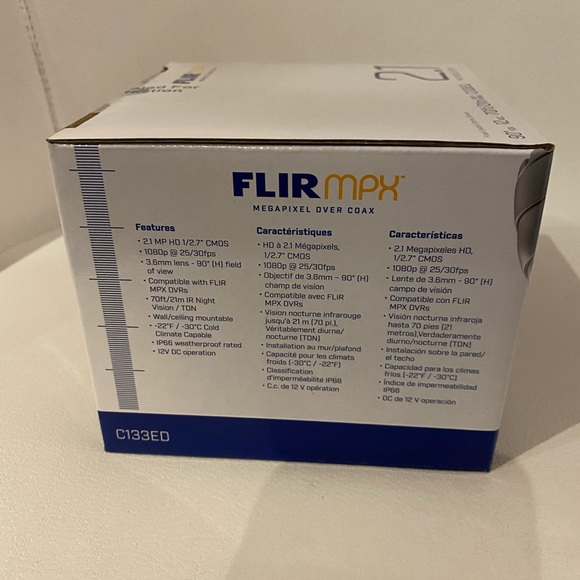 FLIR MPX Outdoor Camera C133ED 2.1MP 1080P HD Fixed Dome 3.6mm F2.0 Lens - Picture 5 of 6